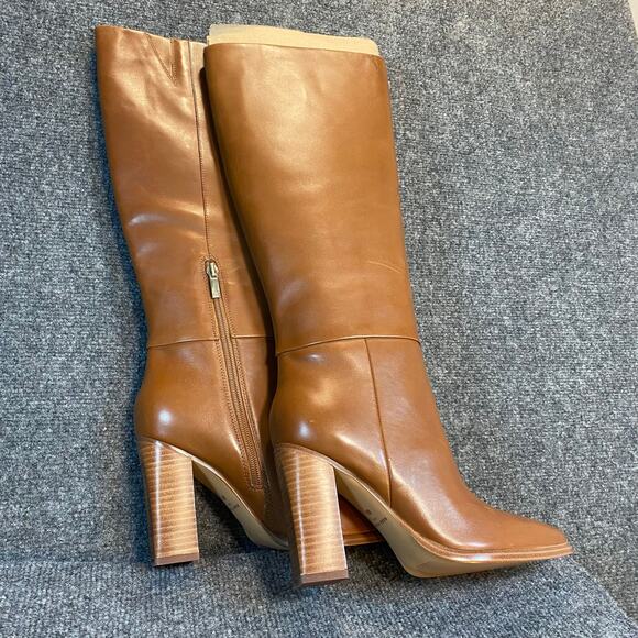 Brand New Marc Fisher Women 8 Lannie Medium Natural Brown Heeled Knee High Boots - Picture 10 of 12